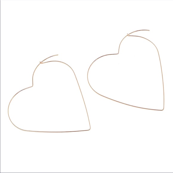 Silver/Gold Heart Hoop Earring Set - Picture 3 of 7